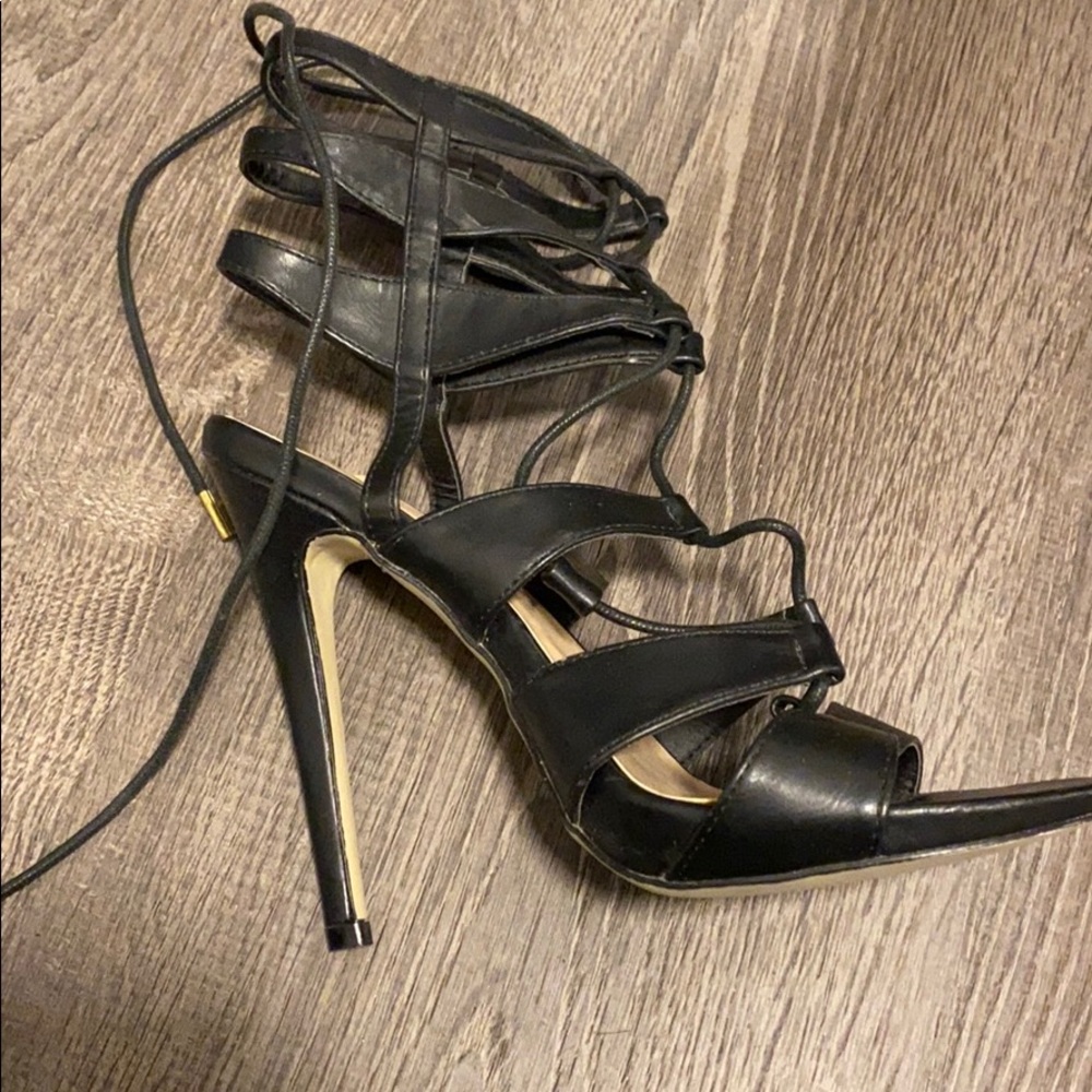 shoe dazzle lace up heels